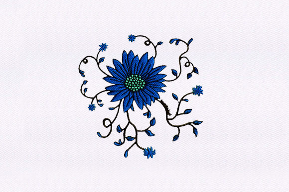 Blue Flower: A Spring Embroidery Design Review