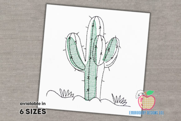 Cactus Plant in Desert Sketch