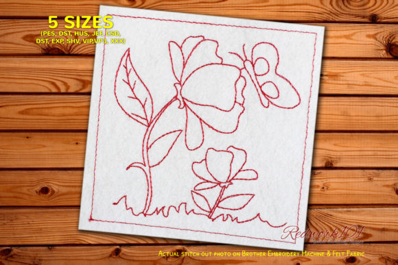 Cartoon Flower with Butterfly