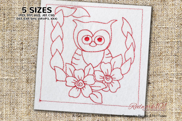 Cute Owl with Flower Lineart
