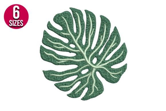 Monstera Leaf Embroidery Design