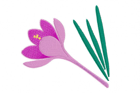 Purple Crocus Flower: A Springtime Embroidery Gem